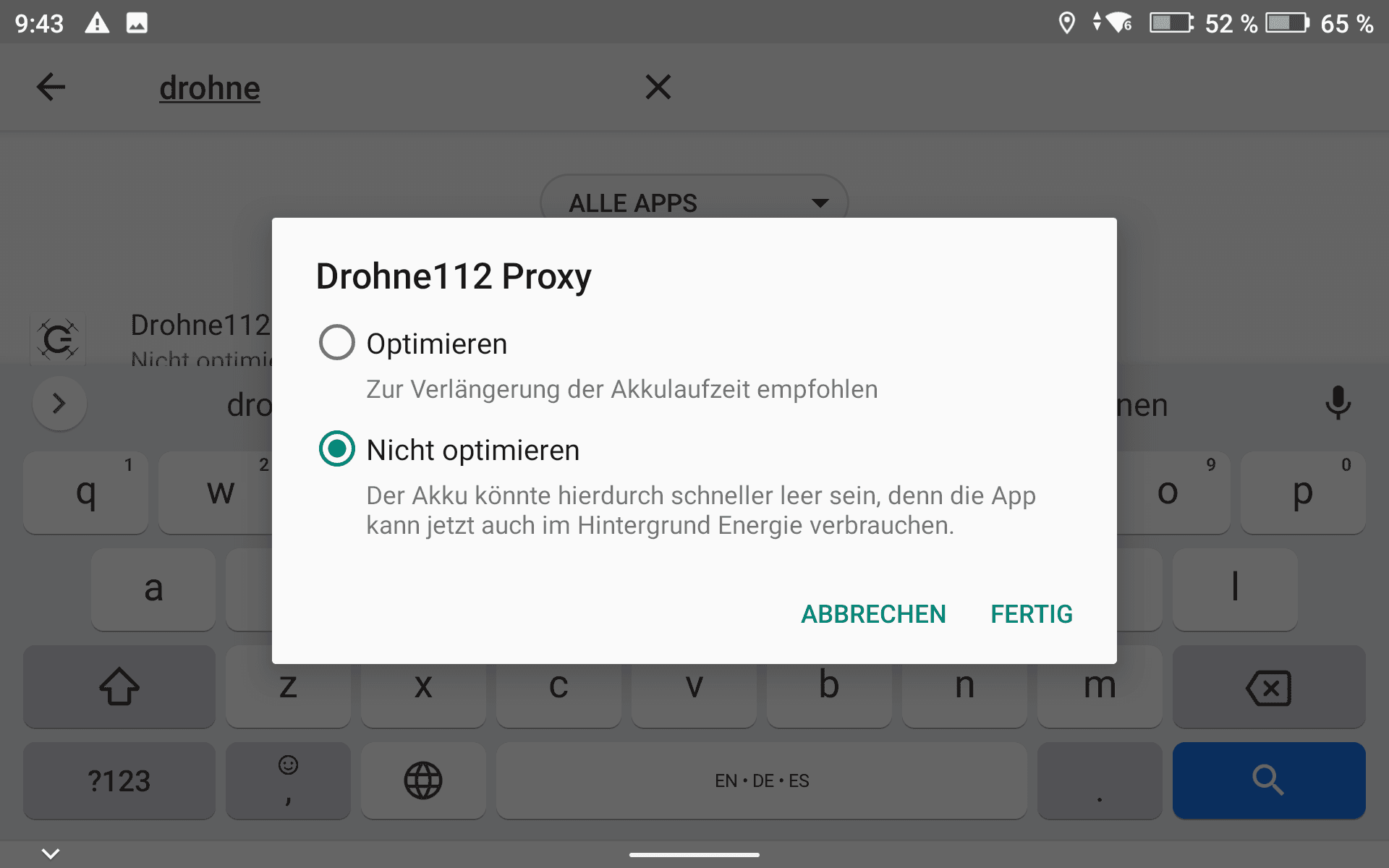 Nicht optimieren
